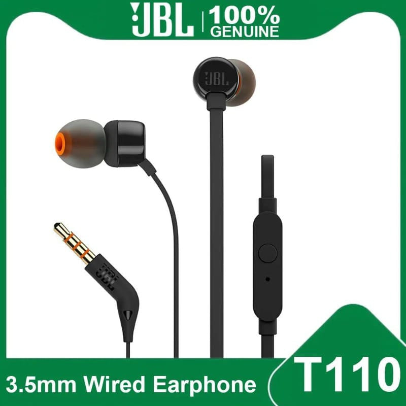 100% Original New JBL Tune 110 3.5mm Wired Earphones
