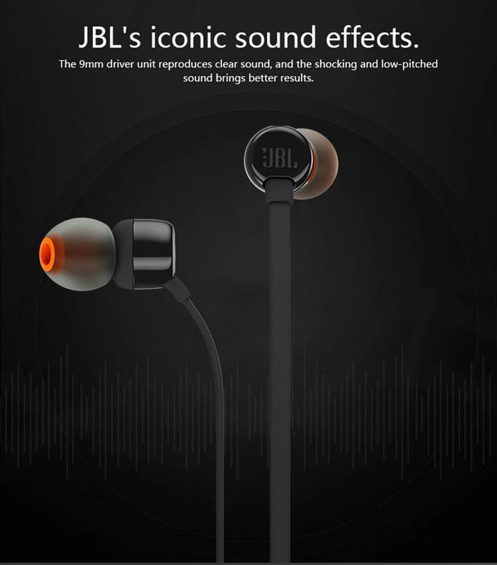 100% Original New JBL Tune 110 3.5mm Wired Earphones