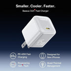 100% Baseus 45W GaN6 USB-C Fast Charger, PPS PD Wall Adapter