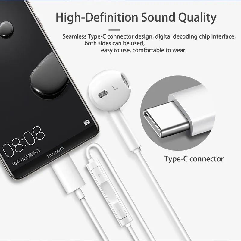 100% Original Huawei Gaming Handfree Type C Earphone Hi-Res Audio