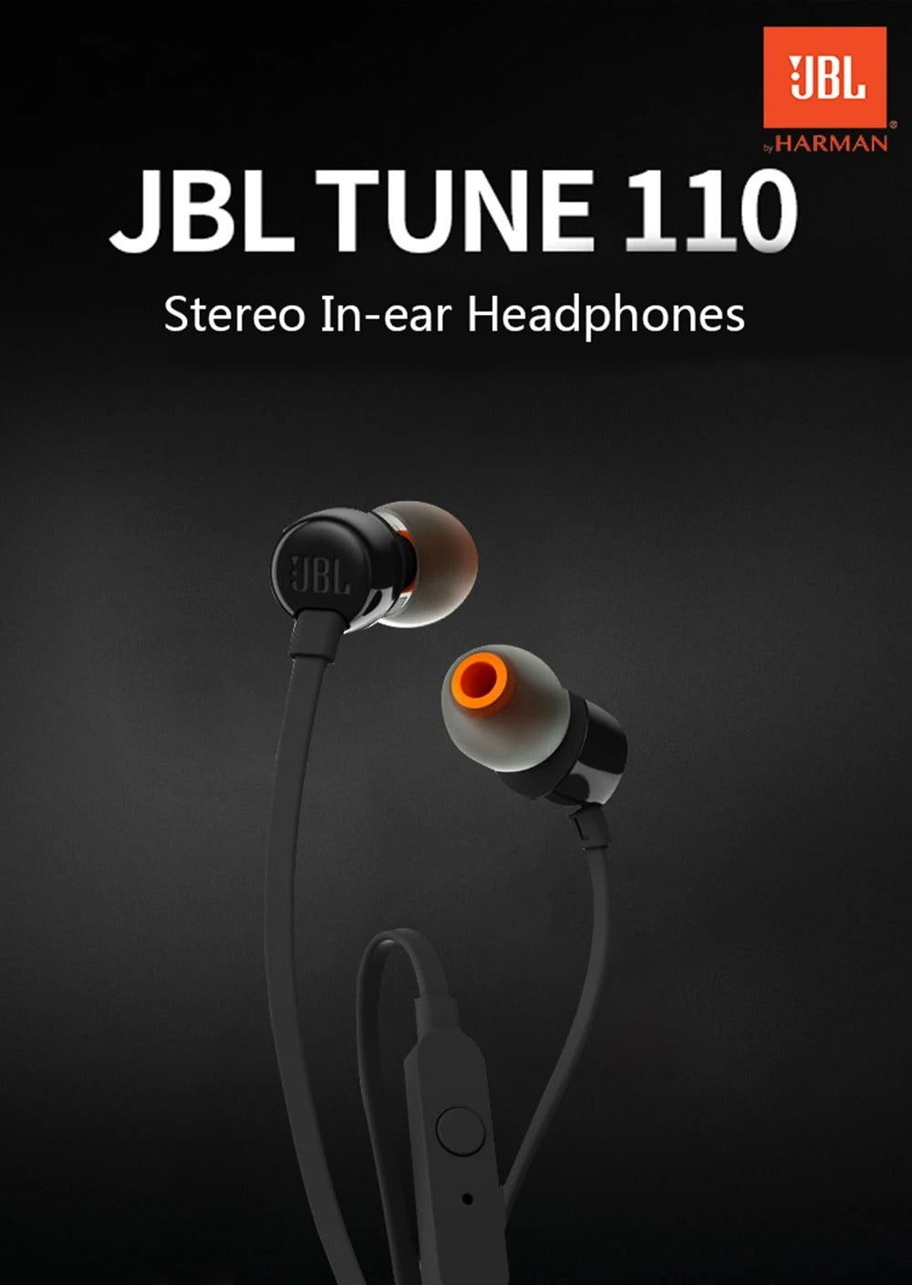 100% Original New JBL Tune 110 3.5mm Wired Earphones