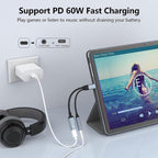 Ugreen Lott 2-in-1 USB C to 3.5mm Headphone Jack Adapter, Type C Aux Audio Splitter