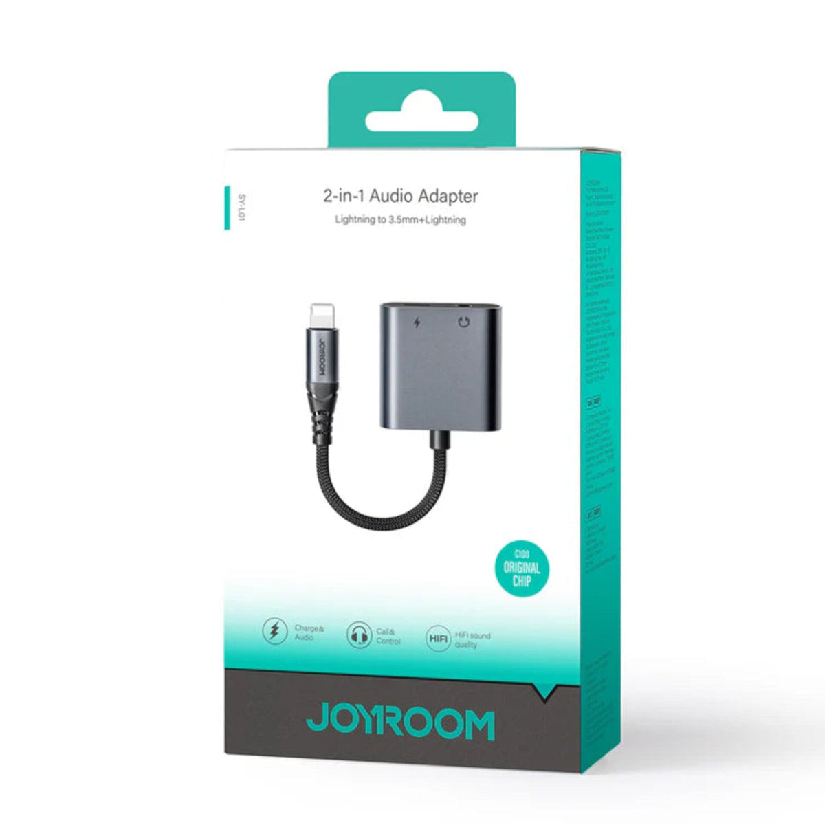 100% Original Joyroom SY-L01 2-in-1 Lightning to 3.5mm Audio Adapter