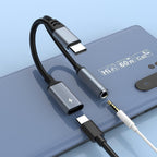 Ugreen Lott 2-in-1 USB C to 3.5mm Headphone Jack Adapter, Type C Aux Audio Splitter
